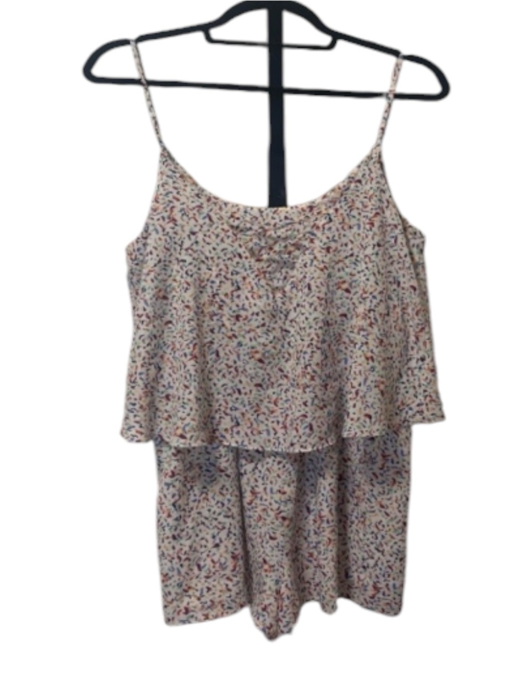 BCBGeneration Multicolor Floral Spaghetti-Strap Romper